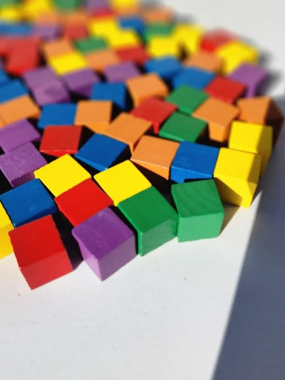 NEW Learning Resources Wooden Color Cubes 2 cm 100 Blocks 5 colors Math Manipula